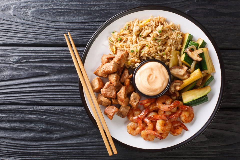 plate full of Japanese hibachi