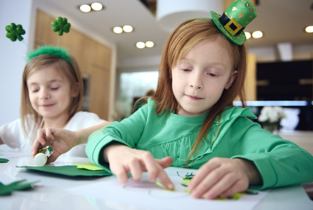 Kids Making St. Patrick's Day Craft