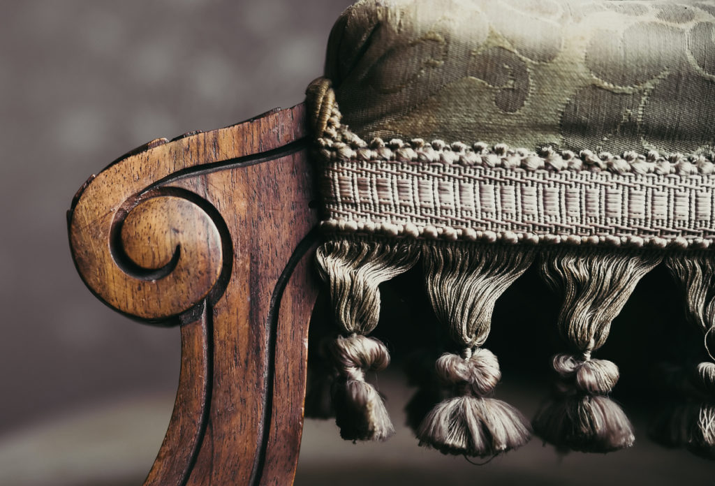 close up of antique furniture